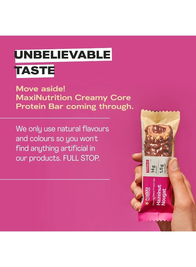 Maxi Nutrition Hazelnut & Nougat Creamy Core Protein Bar (Pack of 12 x 45 Grams each) | With 15g Of Protein | Low Sugar | Fat Free | High Protein Snack | No Artificial Flavors & Colour Added - Image 4